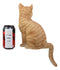 Ebros Large Sitting Lifelike Curious Orange Tabby Cat Shelf Sitter Statue 13.75" Tall