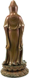 Ebros Foshan Nanhai Kuan Yin Standing On Lotus Bodhisattva Goddess Statue 15" H - Ebros Gift