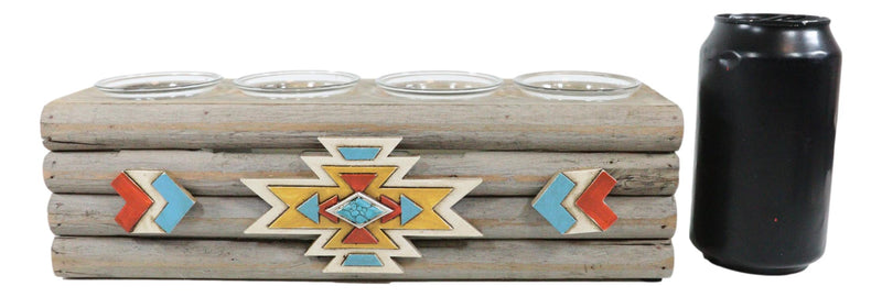 Southwest Aztec Indian Vector Diamonds Arrows Tea Light Votive Candles Holder