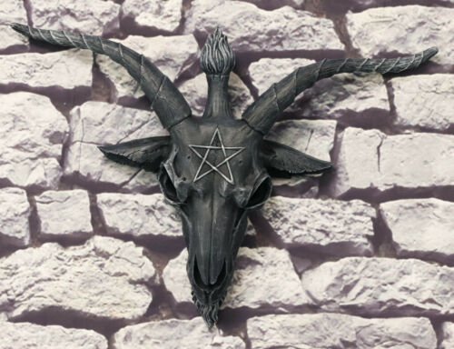 Ebros Faux Stone Sabbatic Goat Mendes Baphomet Skull Wall Decor Plaque