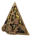 Ebros Egyptian Monument Pyramid Display Statue Featuring 6 Miniature Gods Goddesses King TUT Nefertiti Horus Bastet Isis Anubis for Educational and Decorative Centerpiece