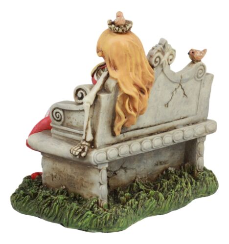 Gothic Day Of The Dead Skeleton Lady Waiting For The Perfect Man Statue 5"Long