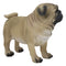 Ebros Realistic Lifelike Adorable Fawn Pug Dog Statue 7.75" L Figurine with Glass Eyes