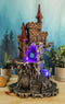 Ebros Medieval Renaissance Castle Tower Fortress by Rocky Cliff Display Stand Statue with Color Changing LED Night Light 13.25" Tall for Miniature Dragons Decorative Figurine