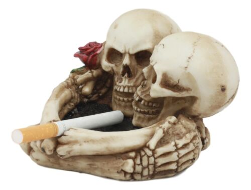 Love Never Dies Skeleton Ashtray Resin Figurine 4.5"L Day Of The Dead Figurine