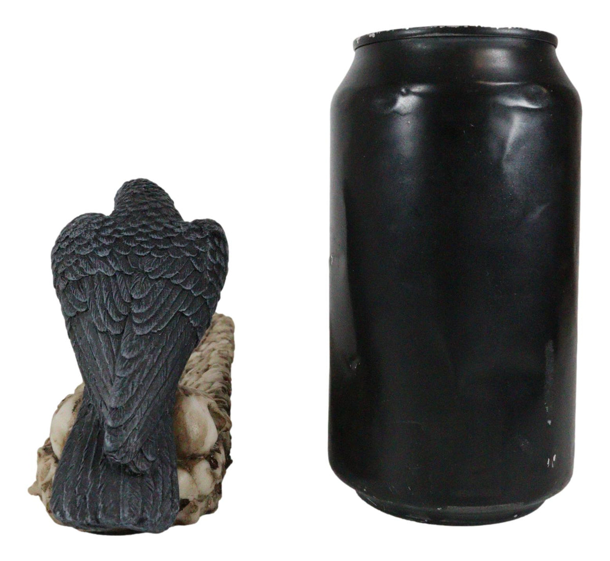 Macabre Raven Crow Perching On Heap Of Skull Incense Burner or Holder