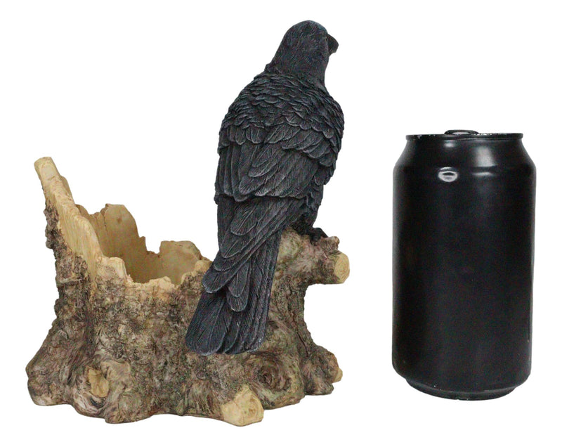 Macabre Potion Raven Crow Nevermore Perching On Tree Stump Wine Bottle Holder