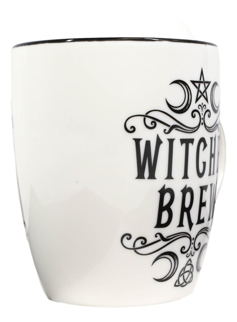 Wicca Sacred Moon Triple Goddess Pentacle Witches Brew Ceramic Mug And Spoon Set