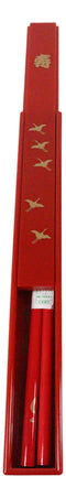 Ebros Classy Crane Bird Lacquered Chopstick Set With Travel Storage Case Chopsticks