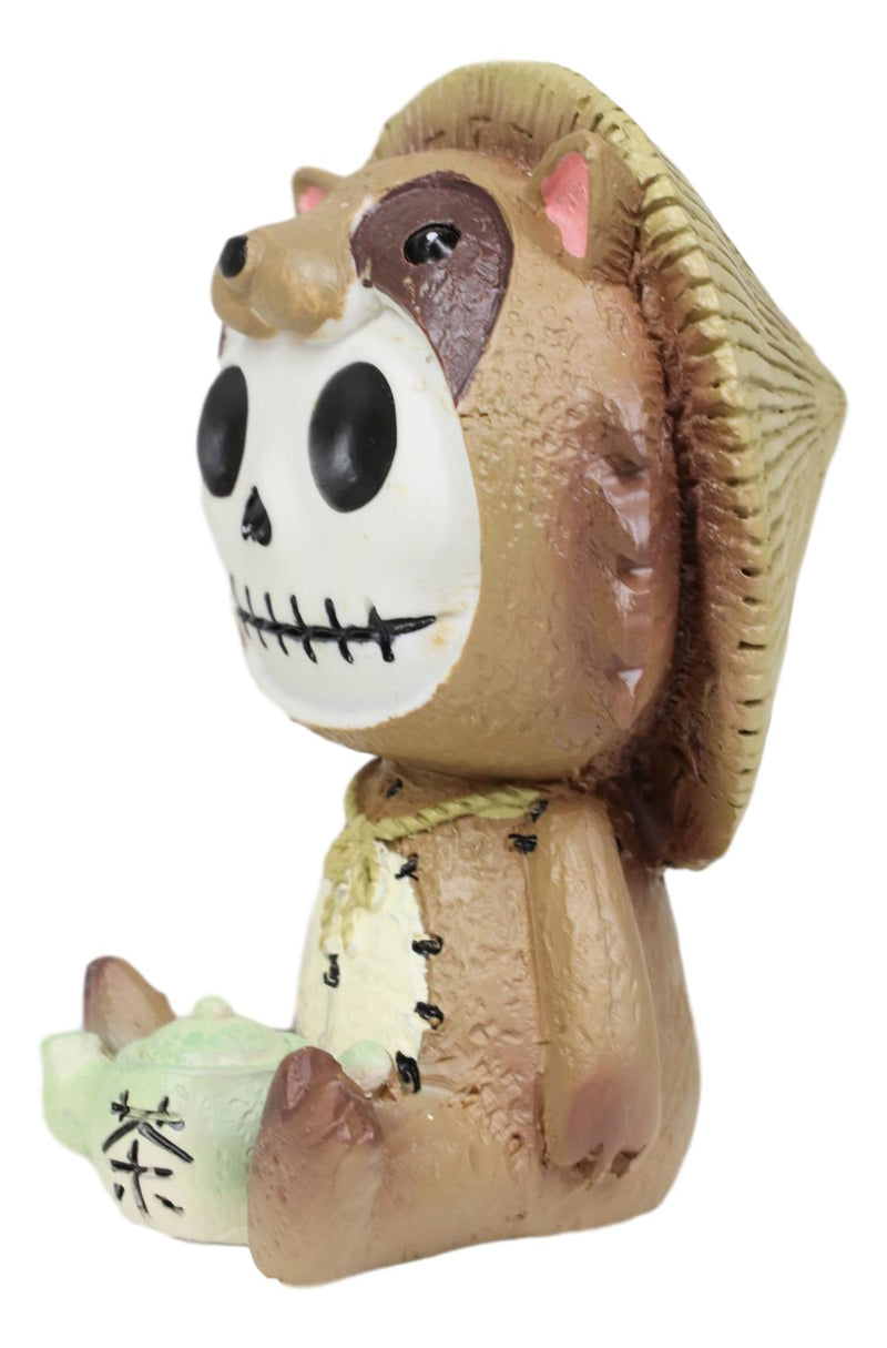 Furry Bones Tanuki Raccoon Dog With Farmer Hat Skeleton Collectible Figurine
