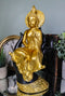 Feng Shui Golden Fire Buddha Gautama Meditating On Black Mudra Hand Figurine