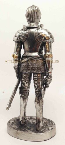 Ebros 7 Inch Armored Medieval Knight with Dual Swords Statue Figurine