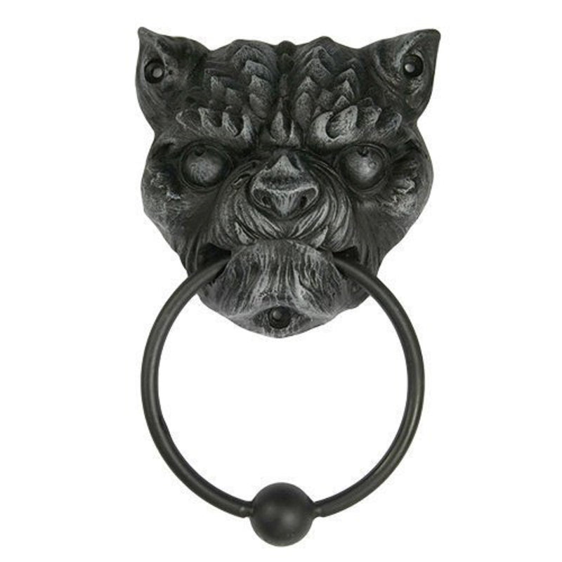 Ebros 7 Inch Angry Evil Bulldog Gargoyle Resin Door Knocker Home Decor