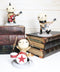 Bone Rockers Lucky Drummer Electric Bassist and Guitarist Skeleton Figurine Set