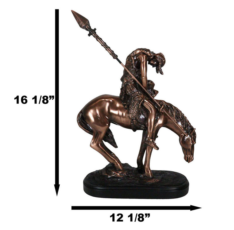 Ebros Large End of The Trail Native Indian Hero Warrior On Horse Statue 16"Tall