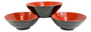 Set Of 4 Swirl Ridged Red Black Melamine 43oz Large Pasta Salad Mixing Soup Bowl