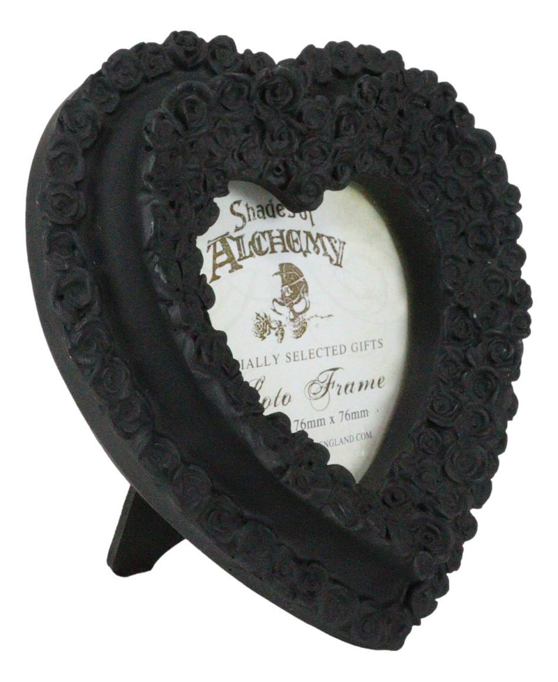 Gothic Day Of The Dead Black Roses Wreath Heart Wall Or Desktop Picture Frame