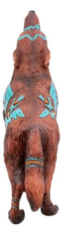Eagle Vision Native Tribal Howling Wolf Totem Spirit Figurine Collection 6.25"L