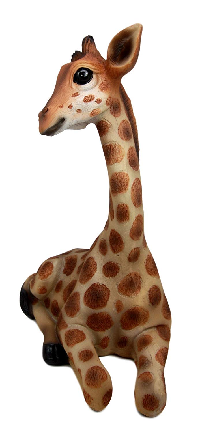 Ebros Gift 10" Tall Sitting Safari Adorable Giraffe Decorative Figurine Wild Life Animal Giraffes Collectible