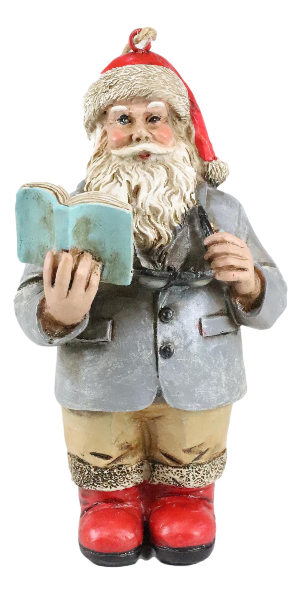 Good Teacher Santa Claus Reading Book Christmas Tree Hanging Ornament Decor