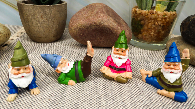 Ebros Whimsical Fairy Garden Village Nook Stone Walls Planter Landscape with Steps for Miniature Figurines 12.25" Wide (Set of 12 Mini Yoga Garden Gnomes)