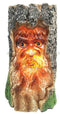 Celtic Pagan Rebirth Deity Greenman In Carved Bark Look LED Night Light Figurine