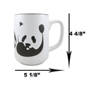 Set of 2 Giant Panda Bear Abstract Silhouette Art Ceramic Coffee Tea Mug Cup