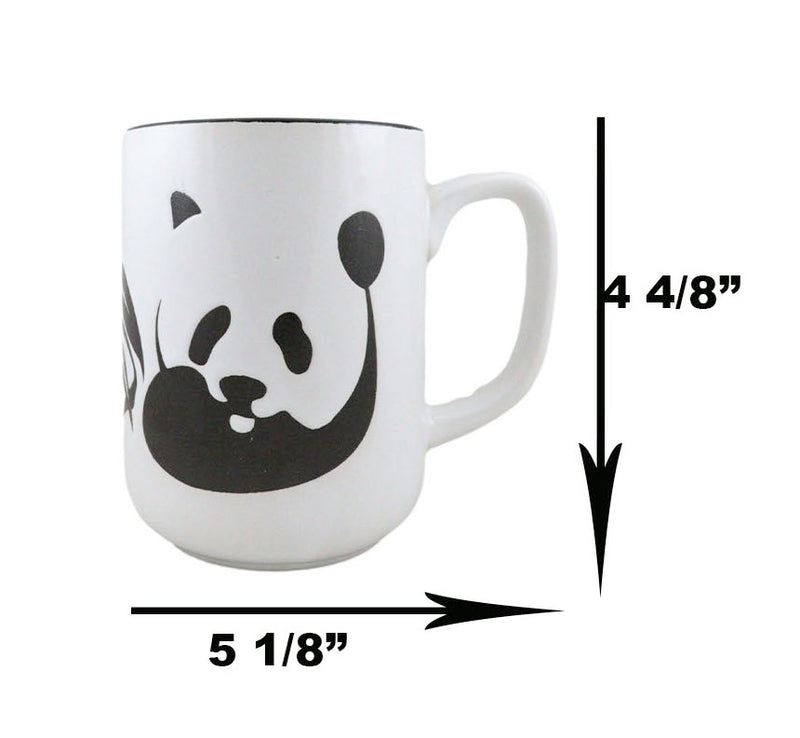 Giant Panda Bear Abstract Silhouette Art Ceramic Coffee Tea Mug Drink Cup 18oz