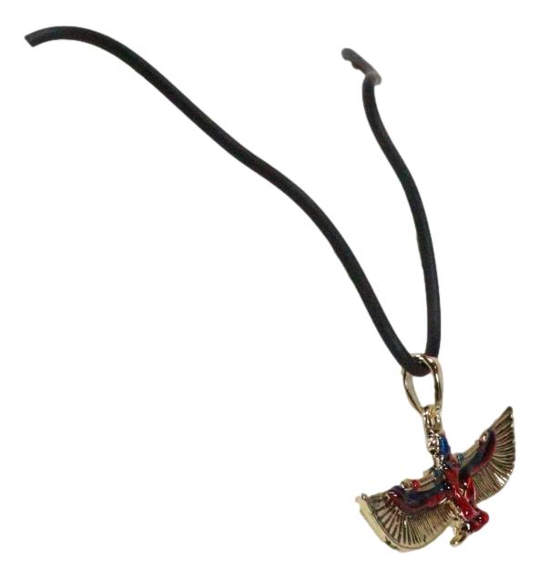 Egyptian Deity Golden Goddess Maat With Open Wings Amulet Pendant Necklace Decor