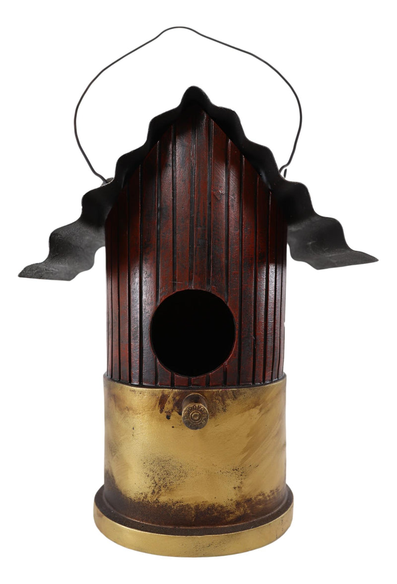 Rustic Western 12 Gauge Shotgun Bullet Shell Casing Birdhouse Bird Feeder House