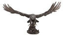 Ebros Faux Bronze Large Swooping Eagle with Talons Out Catching Prey Statue 19" Wide Bald Eagle Decor Figurine Patriotic Wildlife Nature Sculpture