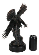 Large Wings of Glory Bald Eagle Diving Towards Mountain Statue With Base 17"H
