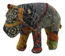 River Hippopotamus Hand Crafted Paper Mache In Colorful Sari Fabric Figurine