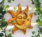 Ebros Orange Mosaic Face Sun with Yellow Mosaic Moon, 13"H Wall Plaque Decor