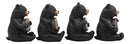 Ebros Set of 4 Inspirational Bears Statues Whimsical Cute Black Bear Holding Love Believe Faith and Hope Sign Plaque Small Figurines Western Decor Rustic Nature Lovers