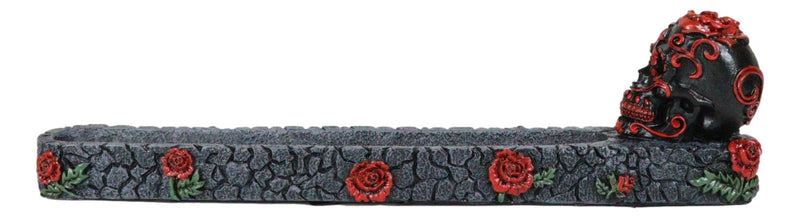 Black And Red Day Of The Dead Tribal Tattoo Sugar Skull Incense Burner Holder