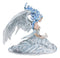Winter Fire Ice Fairy Angel Queen in Corset Gown With Bunny Rabbit Figurine