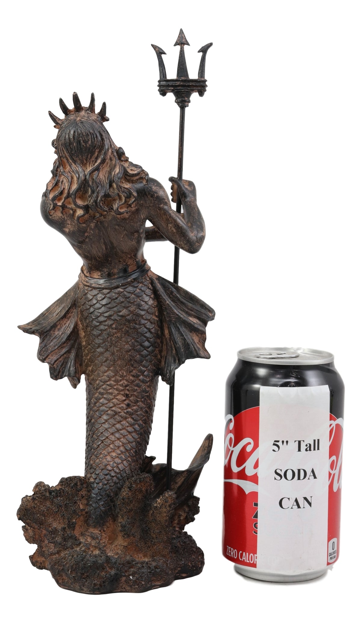 Greek God of The Seas Tremors Merman Poseidon With Trident Statue Neptune Decor - Ebros Gift