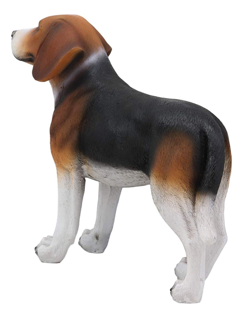 Ebros Realistic Adorable Tri Color Beagle Dog Figurine 7.75" Long Beagles Puppy Dogs Pet Memorial Collectible Decor Statue with Glass Eyes