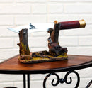Rustic Quail Hen Bird Display With Decorative Shotgun Shell Knife Statue Set