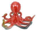 Ebros Marine Life Nautical Red Octopus Figurine 6"L Kraken Sea Monster Octopus Statue