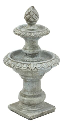Ebros Fairy Garden Miniature 2 Tier Artichoke Finial Water Fountain Figurine 5"H - Ebros Gift