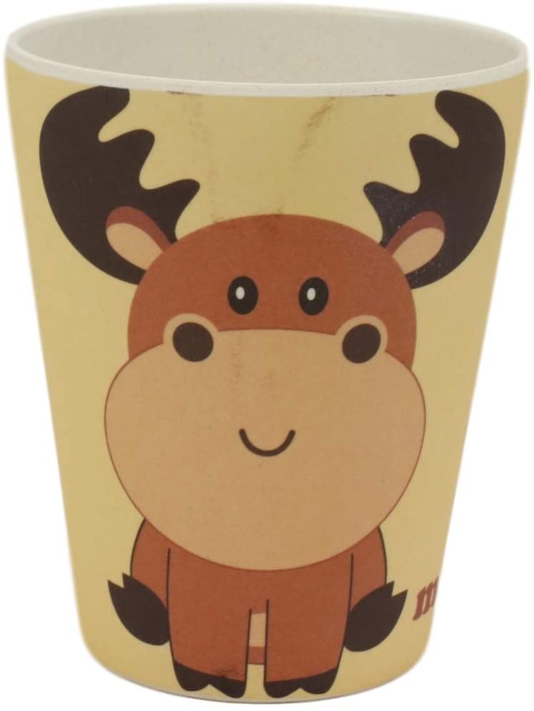 Ebros Wild Moose 5 Piece Organic Bamboo Dinnerware Set For Kids Children Toddler
