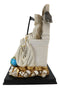 Ebros White Robe Santa Muerte Holy Seated On Throne with Scythe Statue 10.5"H