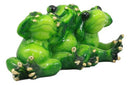 Whimsical See Hear and Speak No Evil Trio Frogs Statue 7.5"L Pond Animal Decor