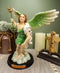 Ebros Saint Raphael with Healing Staff Statue 10.25" H with Brass Name Plate