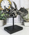 Jurassic '3 Horns' Triceratops Dinosaur Fossil Skeleton Statue With Stand 9"L
