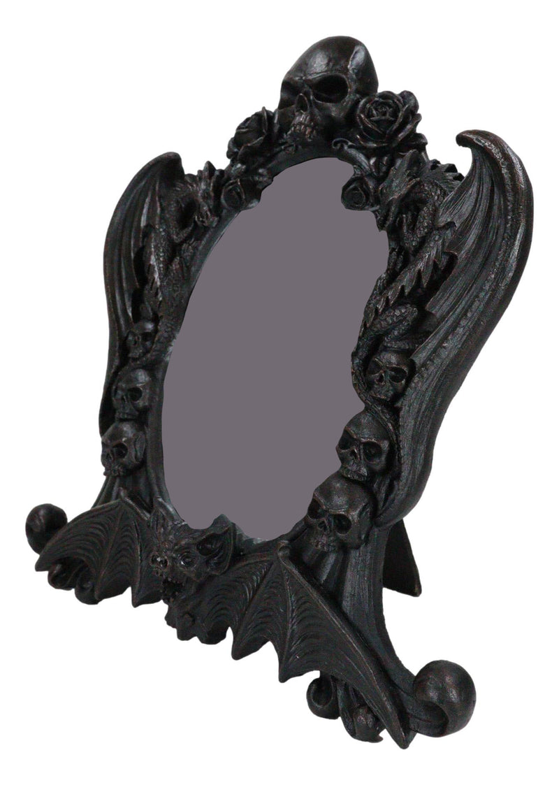 Gothic Nosferatu Vampire Dragons Bat Skulls Roses Table Or Wall Hanging Mirror