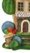 Fairy Garden LED Light Up Cottage House With Colorful Yarn Wool Welcome Sign