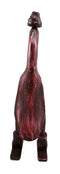 Balinese Wood Handicrafts "Bebek Angsa" Royal Maroon Red Skiing Duck Figurine